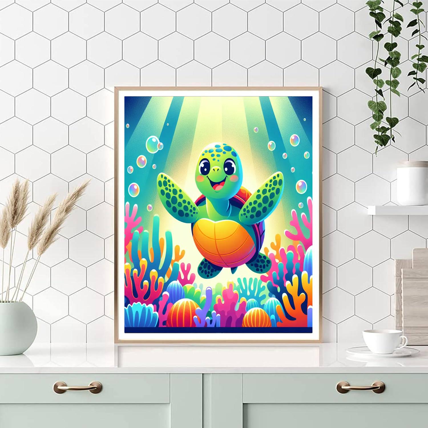 Charming Sea Turtle Numbered Painting Kits