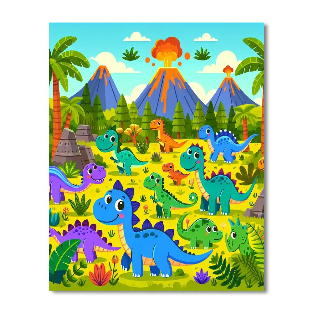 Dinosaur Expedition Team Paint By Numbers Art