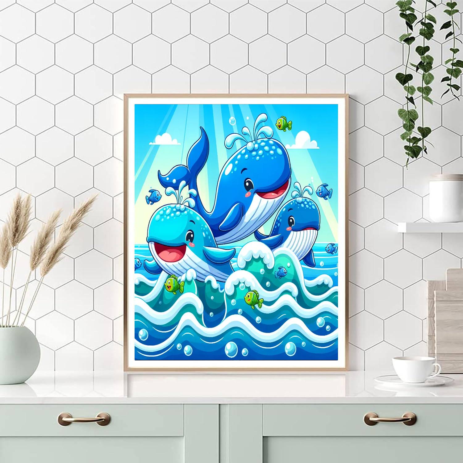 Wacky Whales Painting Number Kit