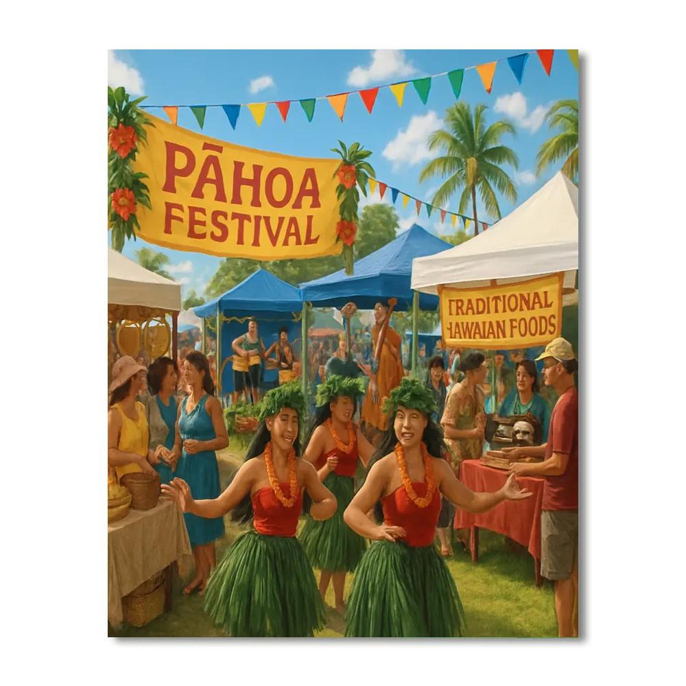 Pahoa Festival - Hawaii Paint By Numbers Kits