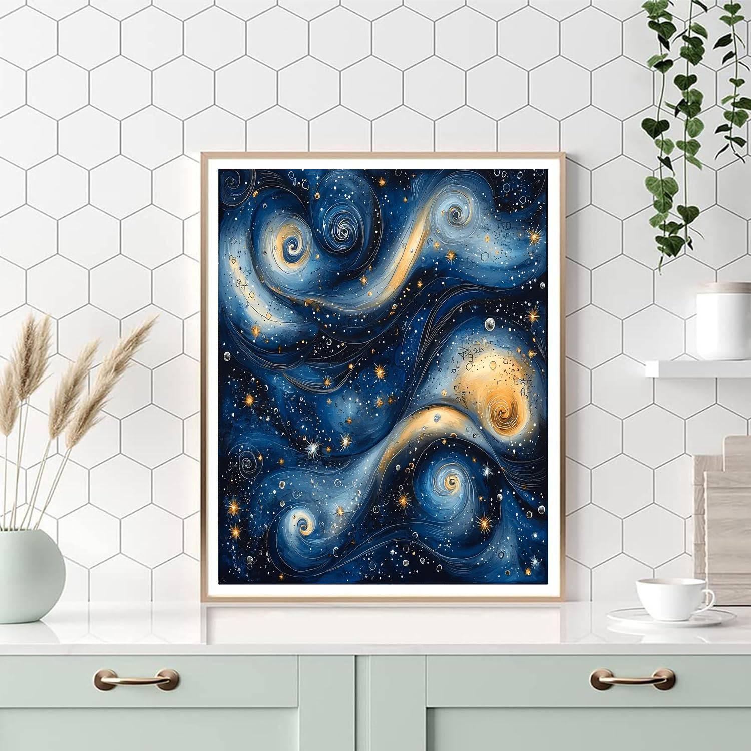 Leonardo Da Vinci Inspired Cosmic Breeze Reverie  DIY Paint By Numbers