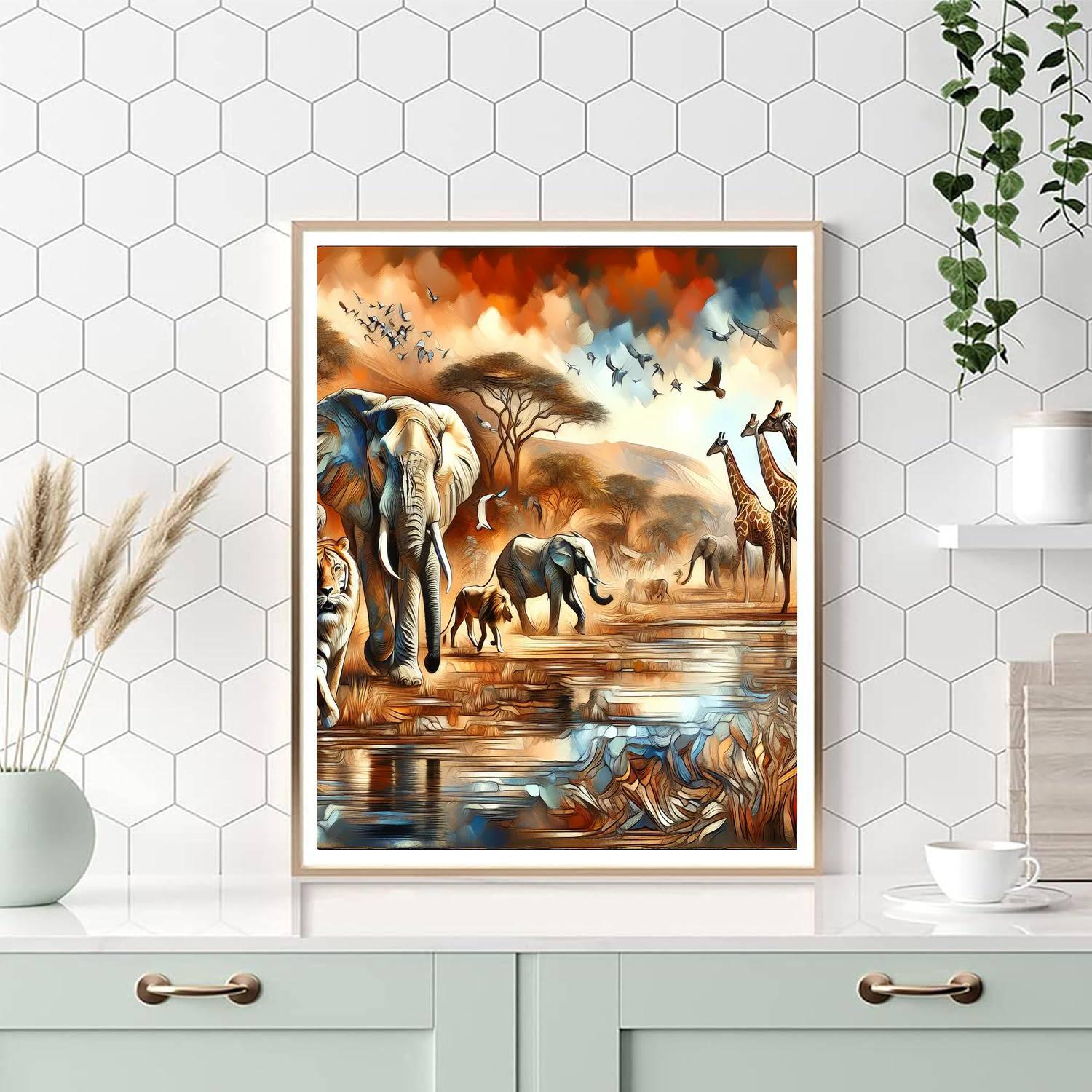 Adventurous Safari Encounter Painting Number Kit