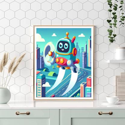 Robot Adventures Numbered Painting Kits