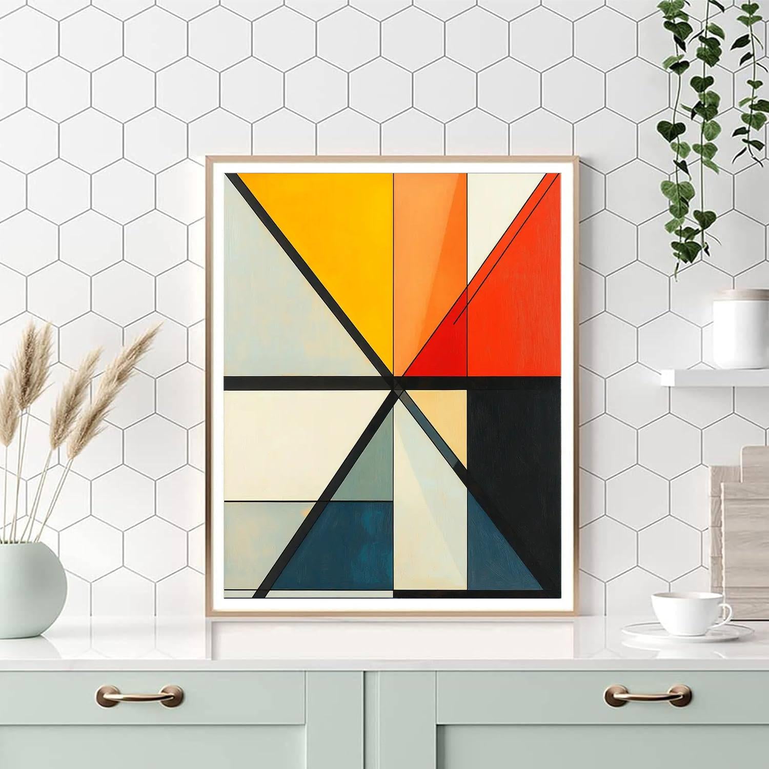 Piet Mondrian Inspired Harmonious Patterns Of Nature  Number Painting