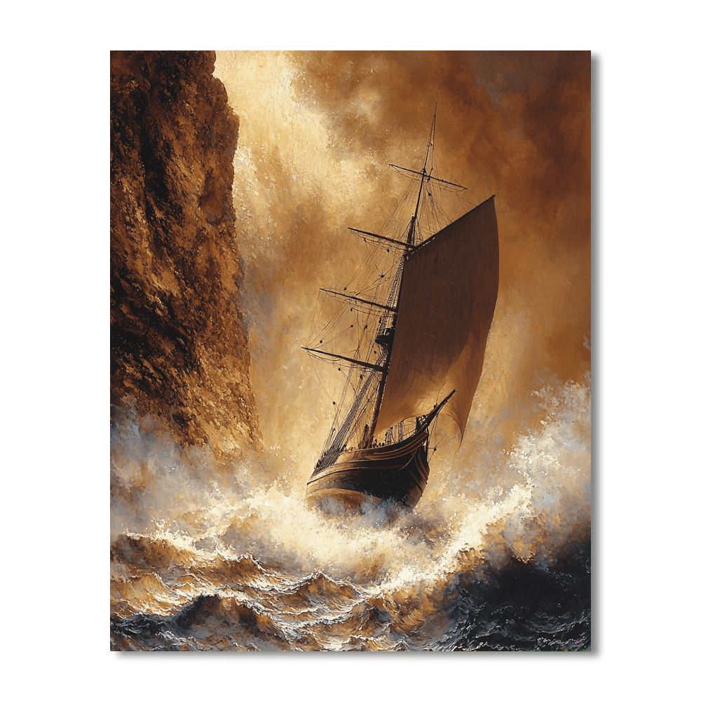 Caspar David Friedrich Inspired Historic Ship Sailing  Paint By Numbers Kits