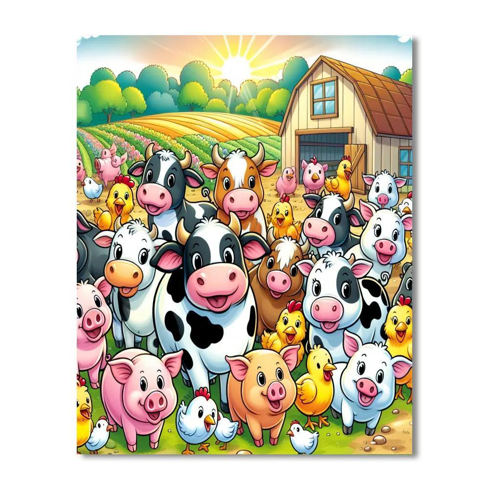 The Happy Farmyard Painting By Numbers Kit