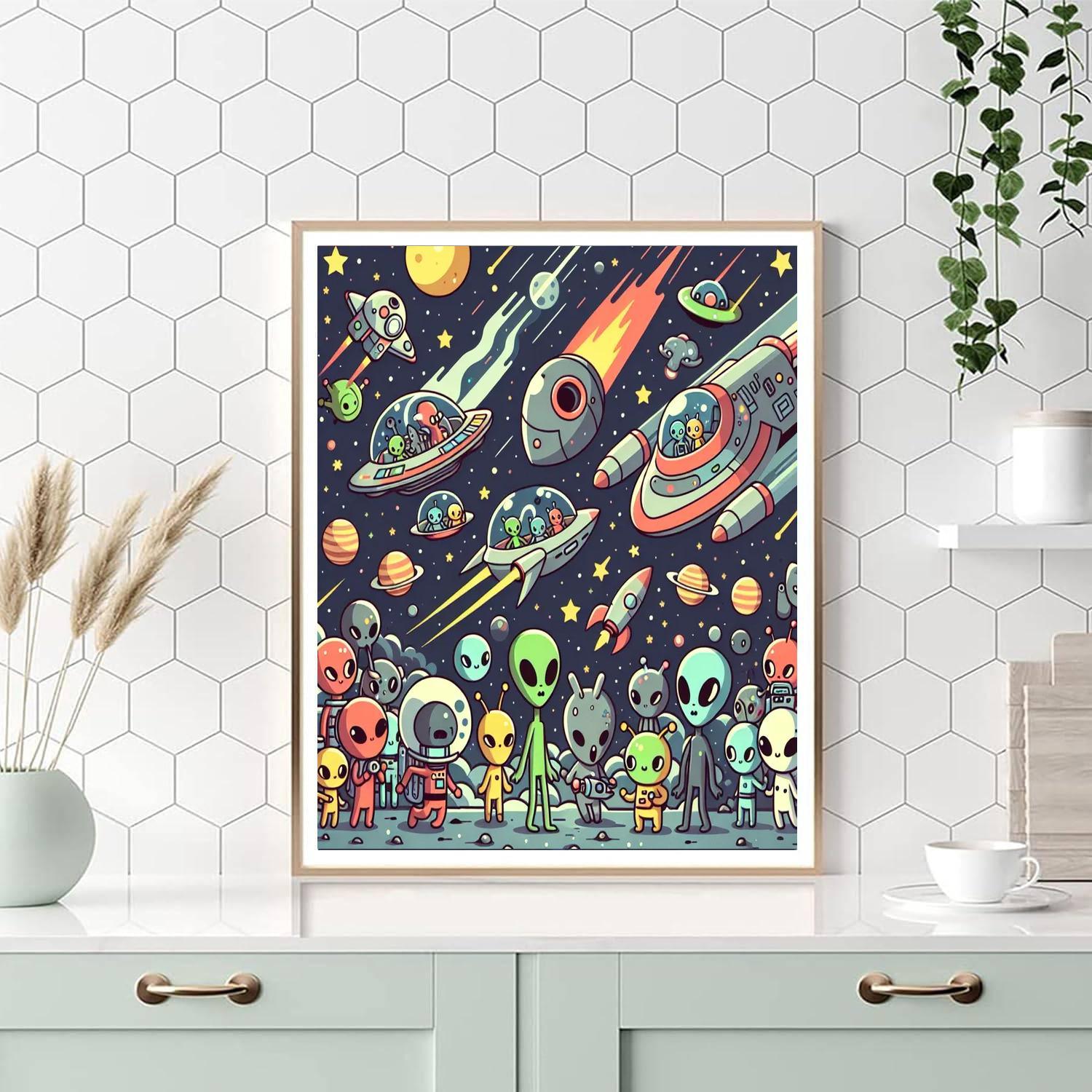 Galactic Adventures With Aliens Paint By Number