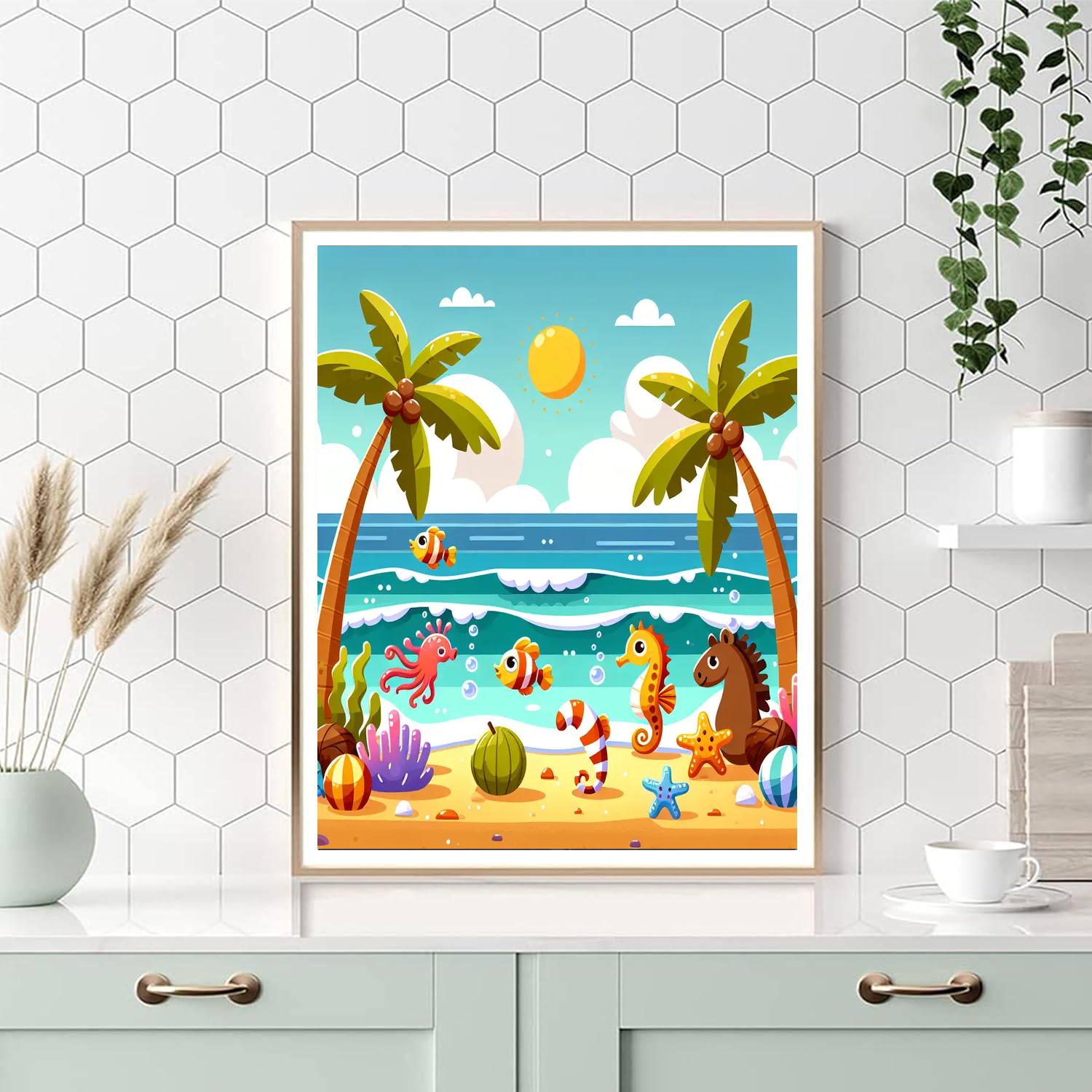 Seaside Paradise Number Painting
