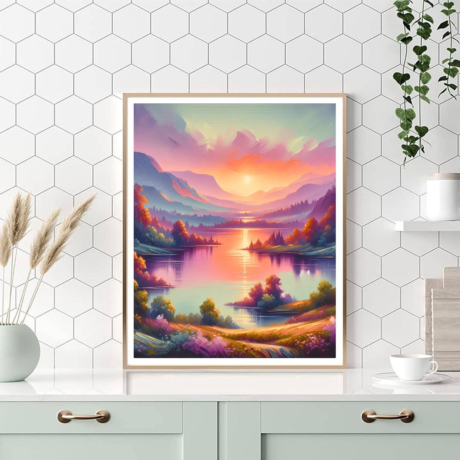 Tranquil Sunset Oasis DIY Paint By Numbers