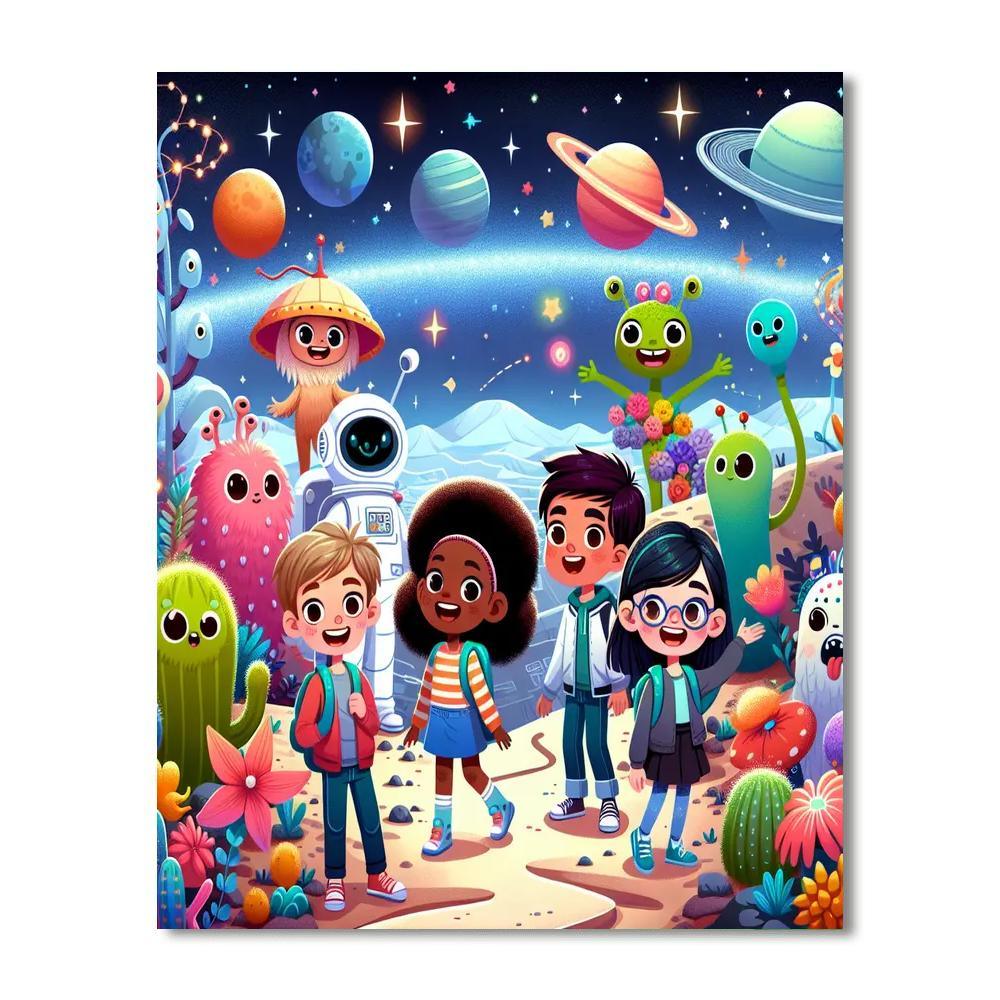 Dreamy Space Explorers Paint By Numbers