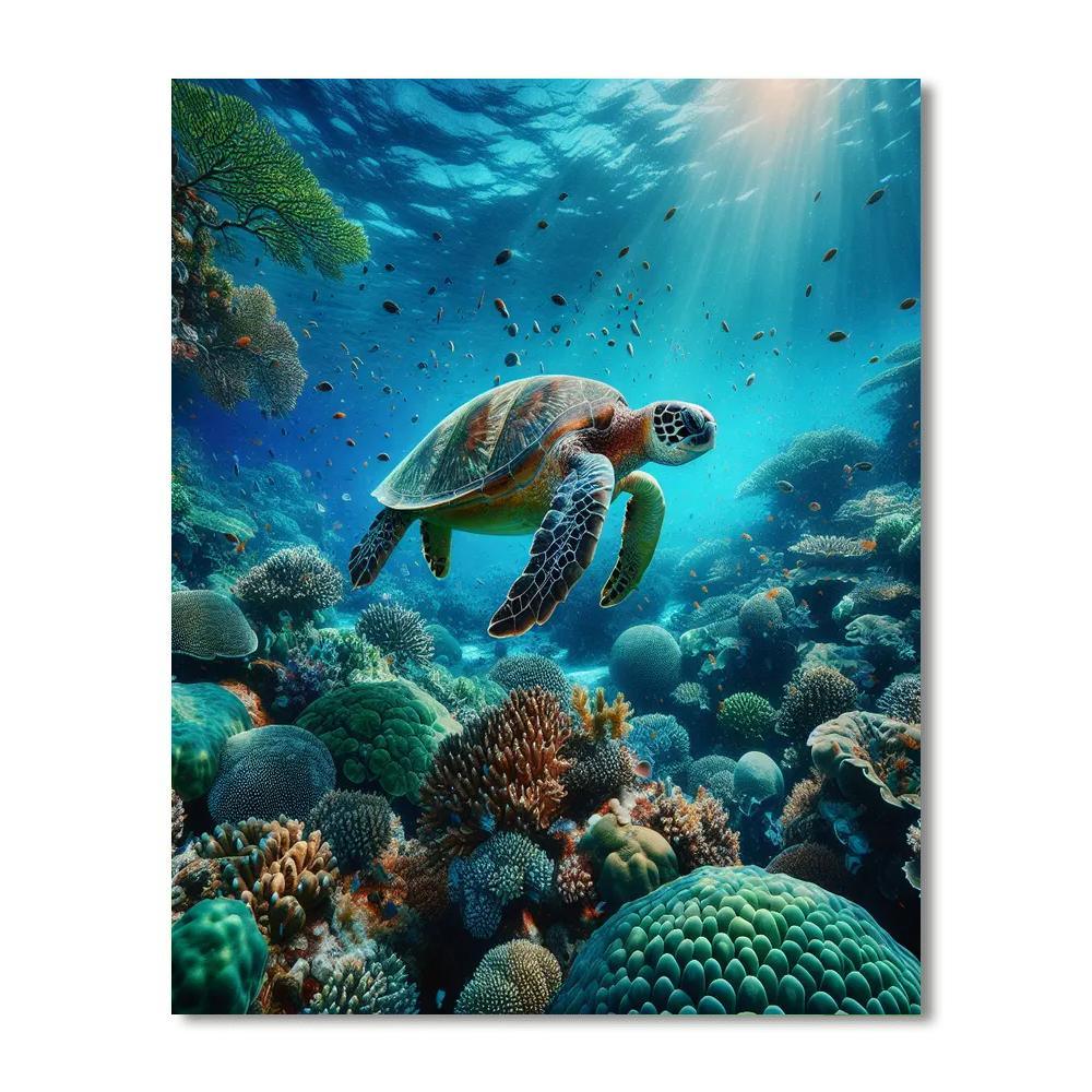 Mystic Sea Turtle Journey Paint By Numbers Art