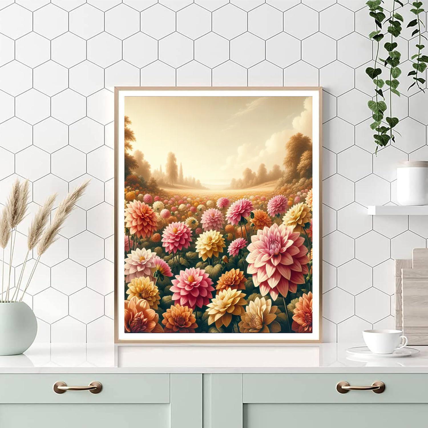 Dreamy Dahlia Bloom Paint By Numbers Art