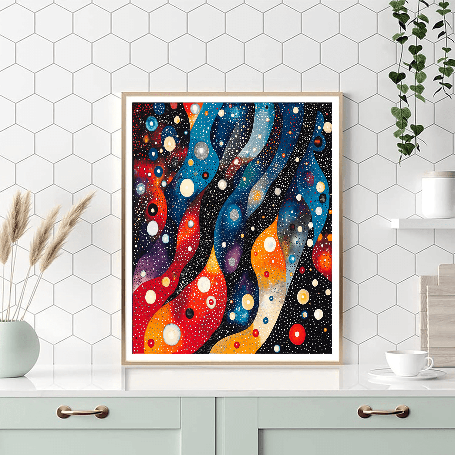 Yayoi Kusama Inspired Intergalactic Odyssey  Paint By Color