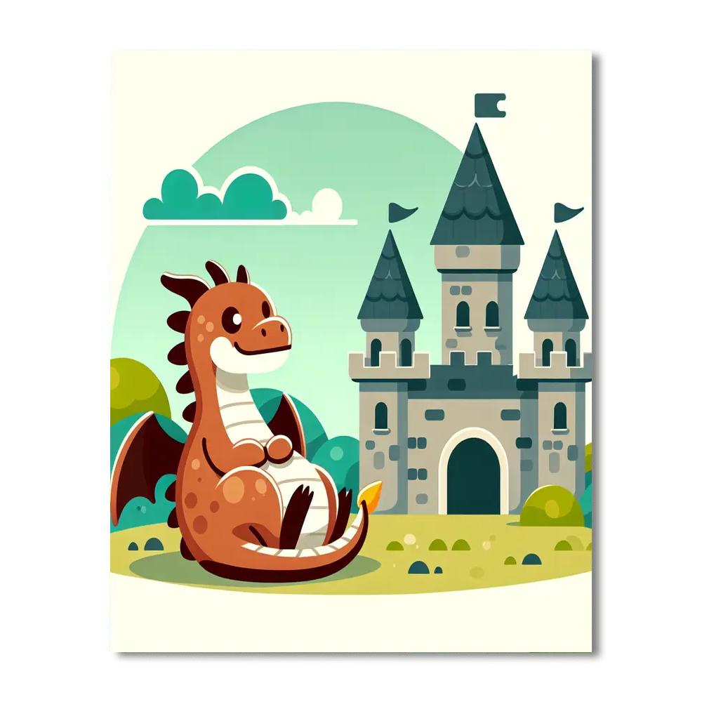 Medieval Dragon's Tale Number Painting