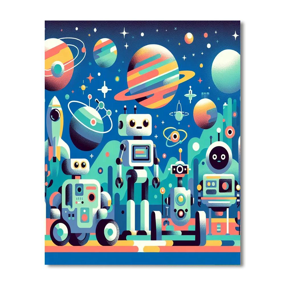Robo-explorers Paint By Numbers Art