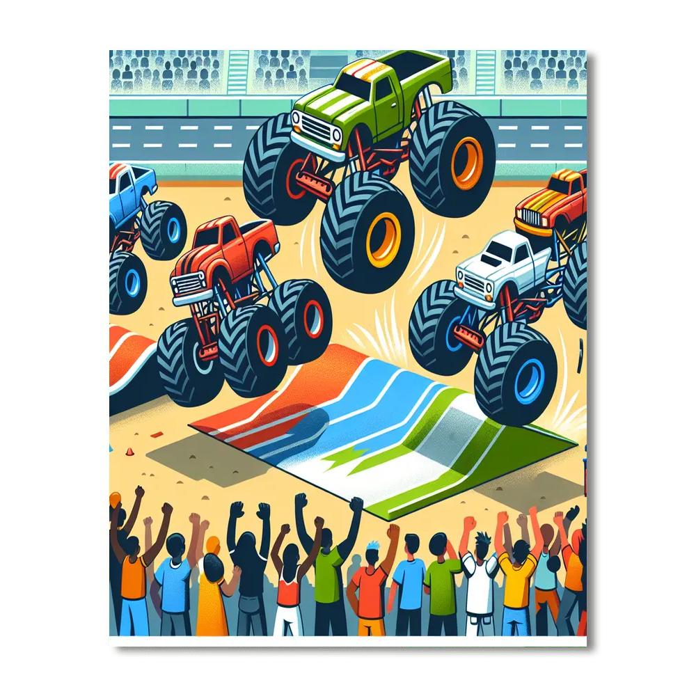 Monster Truck Mania DIY Paint By Numbers