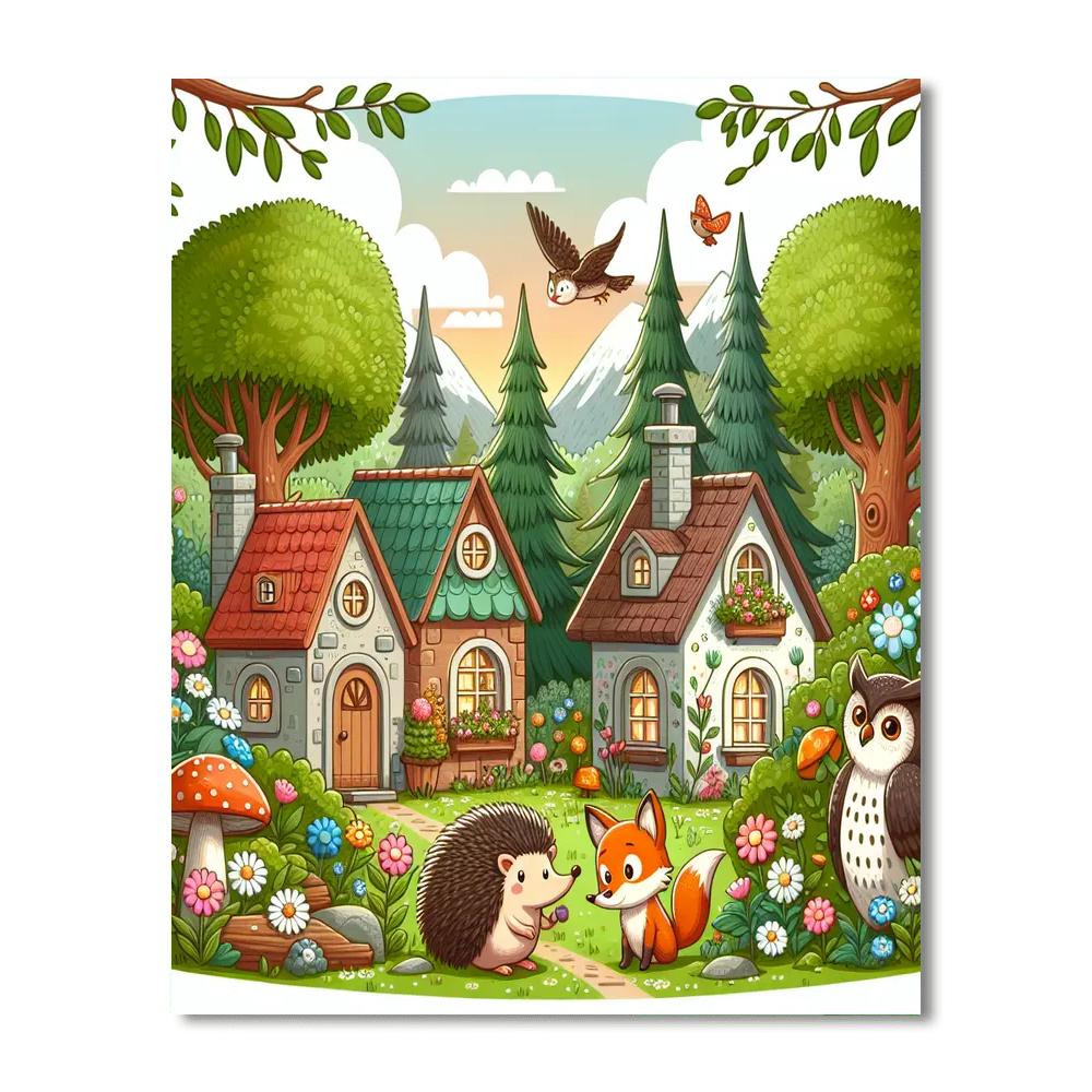 Cozy Animal Cottages DIY Paint By Numbers