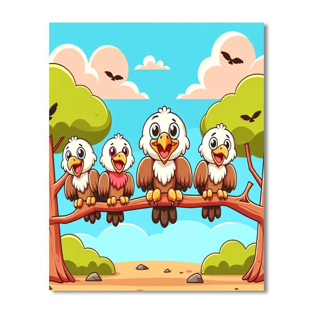 Vivid Vultures Paint By Numbers Art