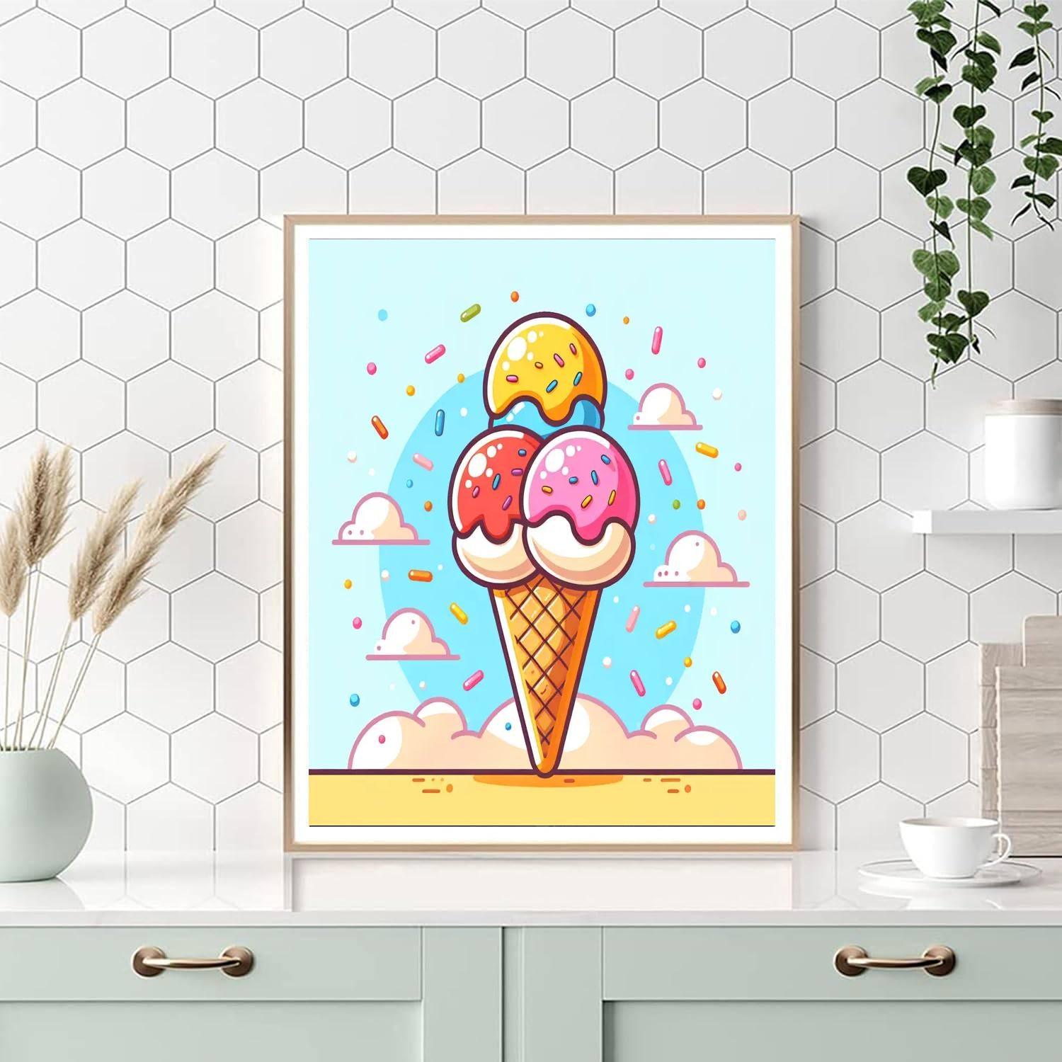 Bubbly Ice Cream Painting Number Kit