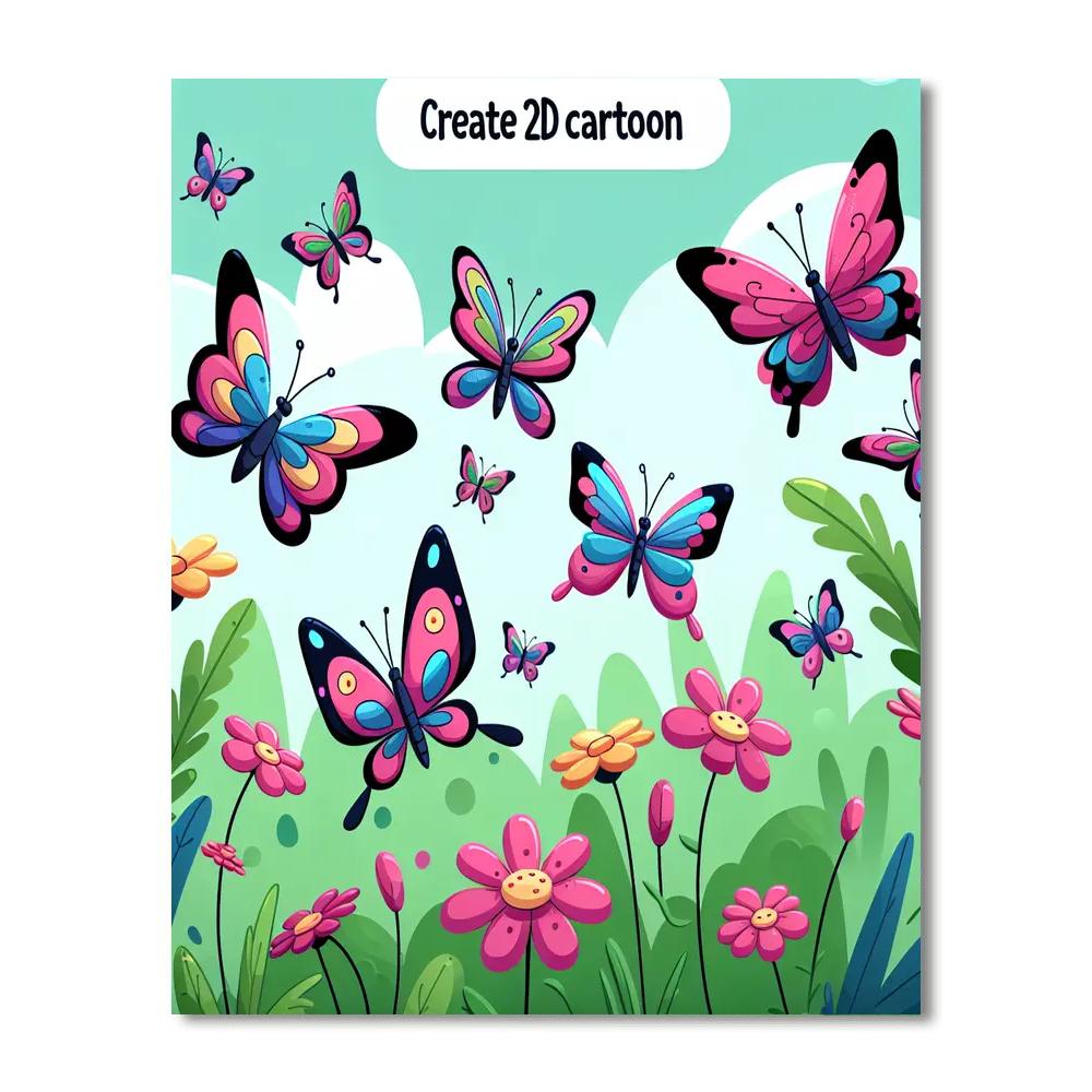 Butterflies' Meadow Adventure Paint By Numbers Kits