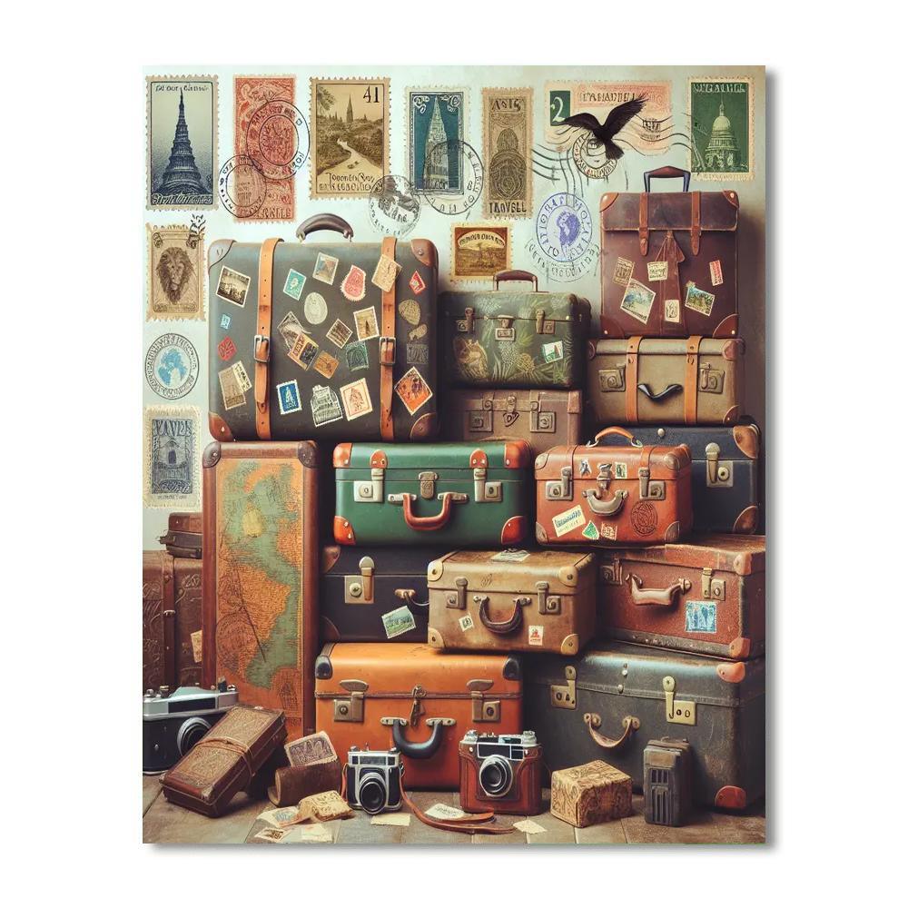 Eclectic Vintage Travel Paint By Numbers