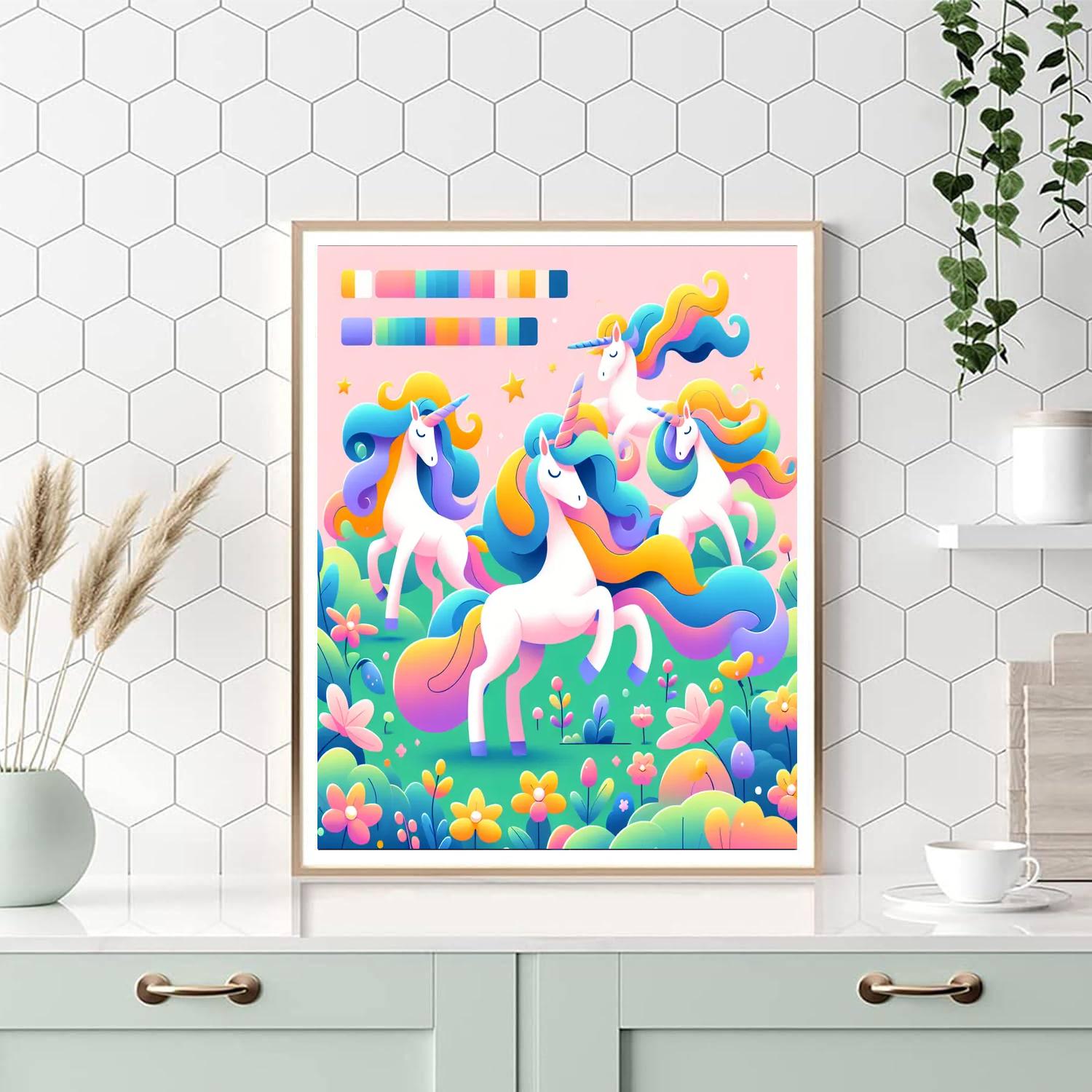 Majestic Unicorn Meadows Paint By Numbers Art
