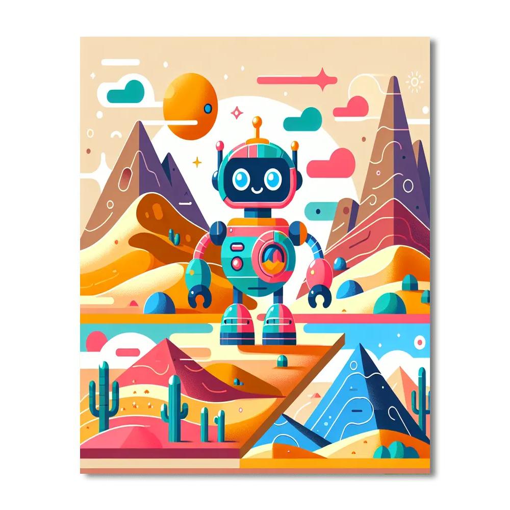 Robot's Adventure Quest DIY Paint By Numbers