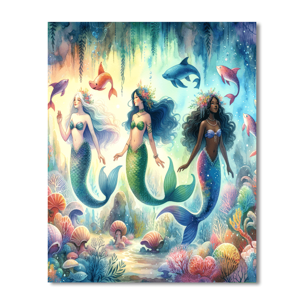 Enchanted Mermaid Cove Painting - DIY Painting By Numbers Kit