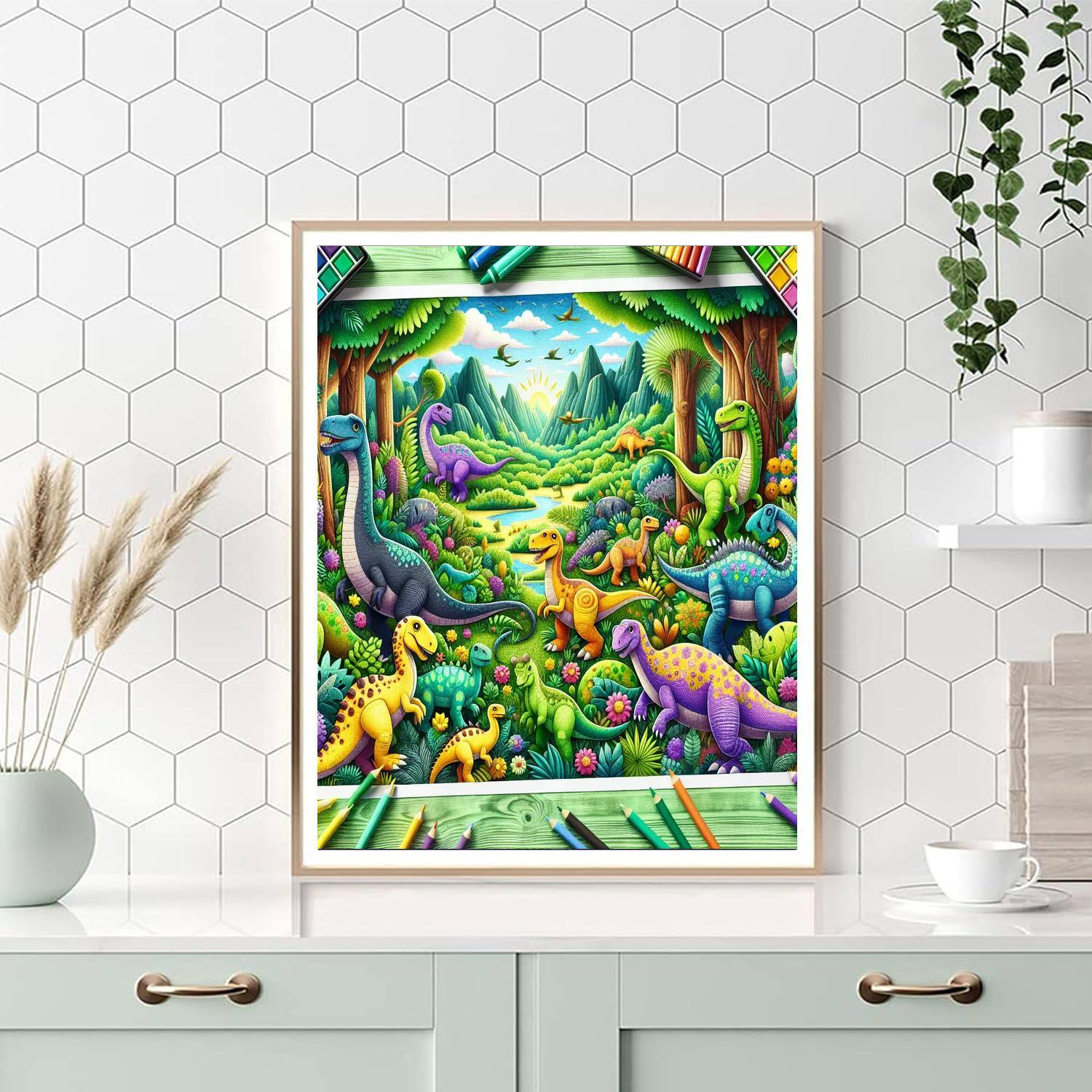 Adventurous Dinosaur Quest Paint By Numbers Art