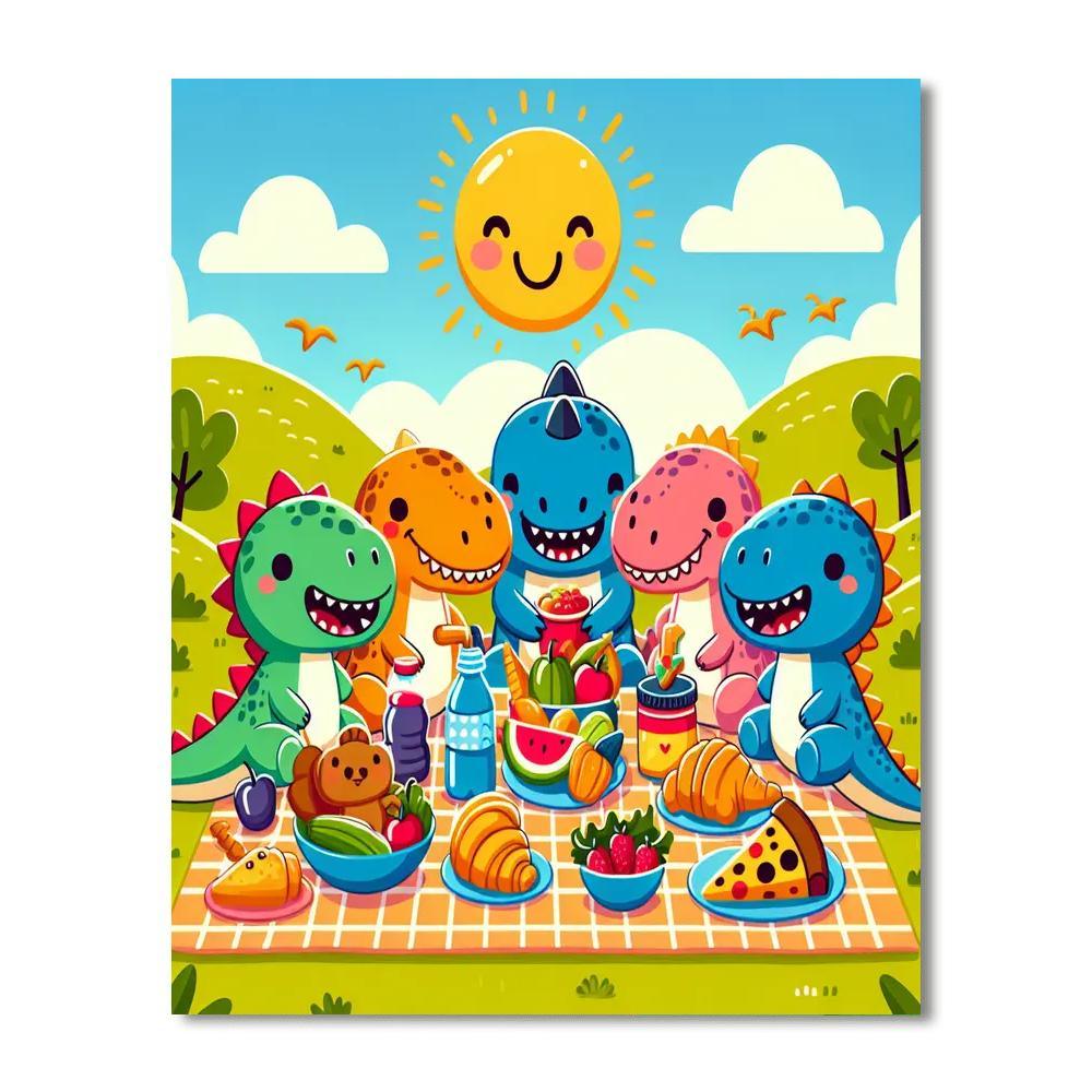 Delightful Dino Picnic Paint By Numbers Kits