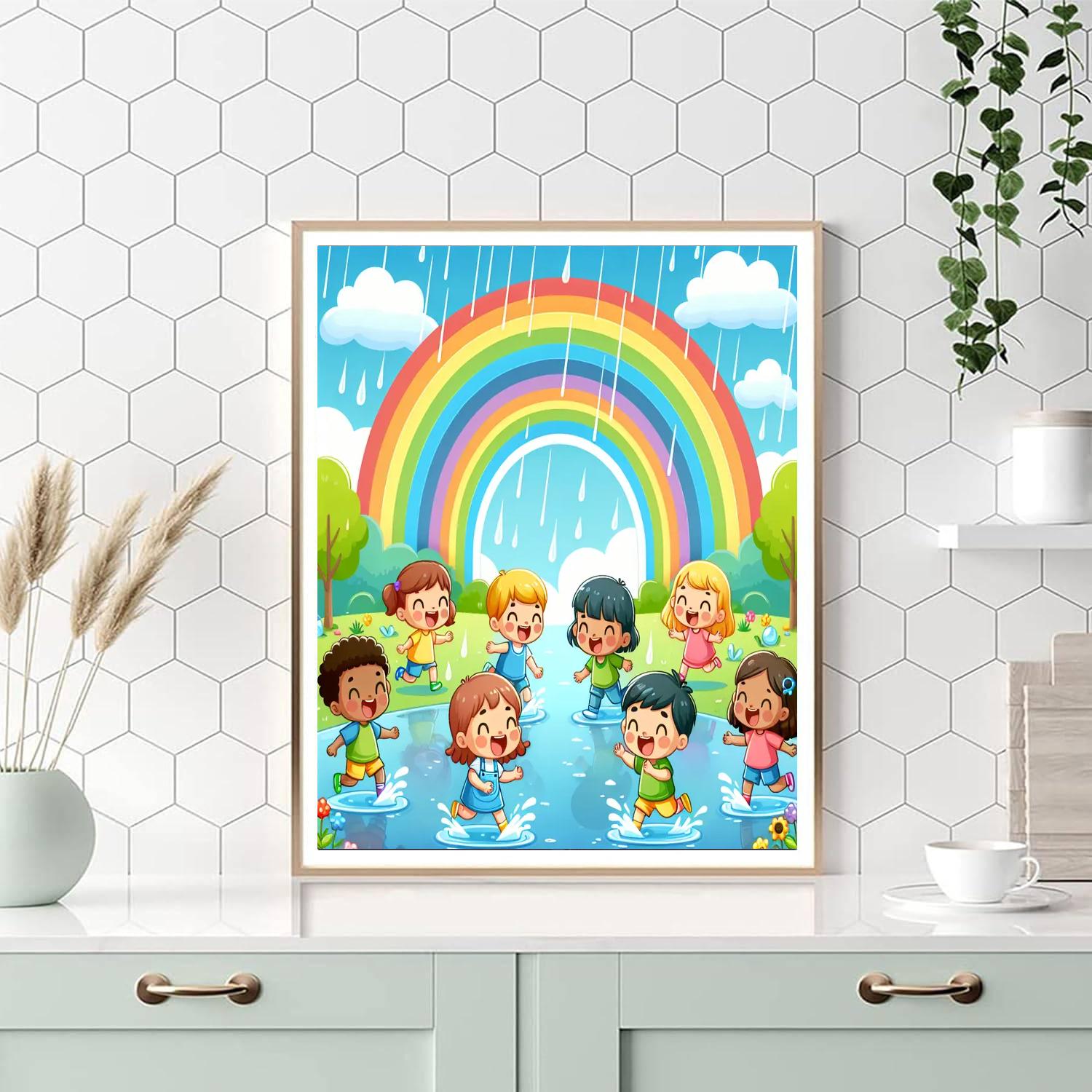 Rainy Day Rainbow Quest Paint By Numbers Art