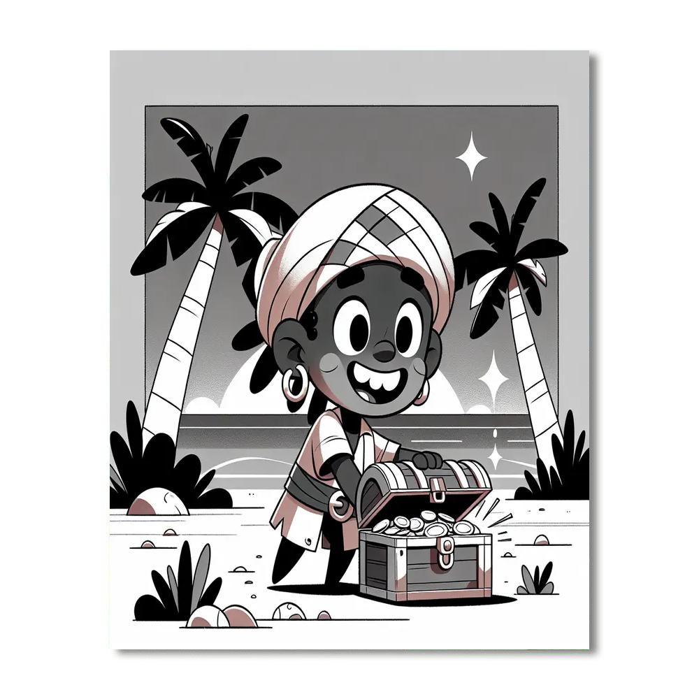 Friendly Pirate Treasure Hunt Numbered Painting Kits