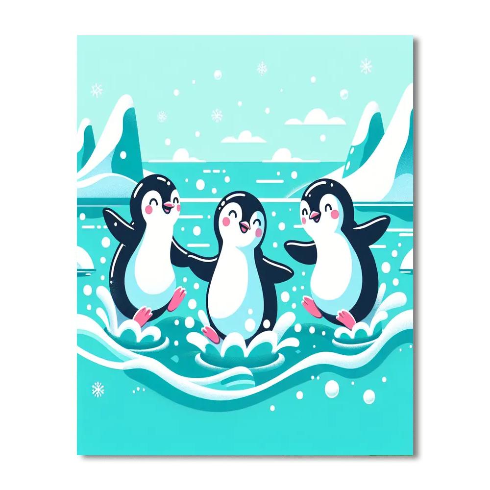 Bubbly Penguins Number Painting