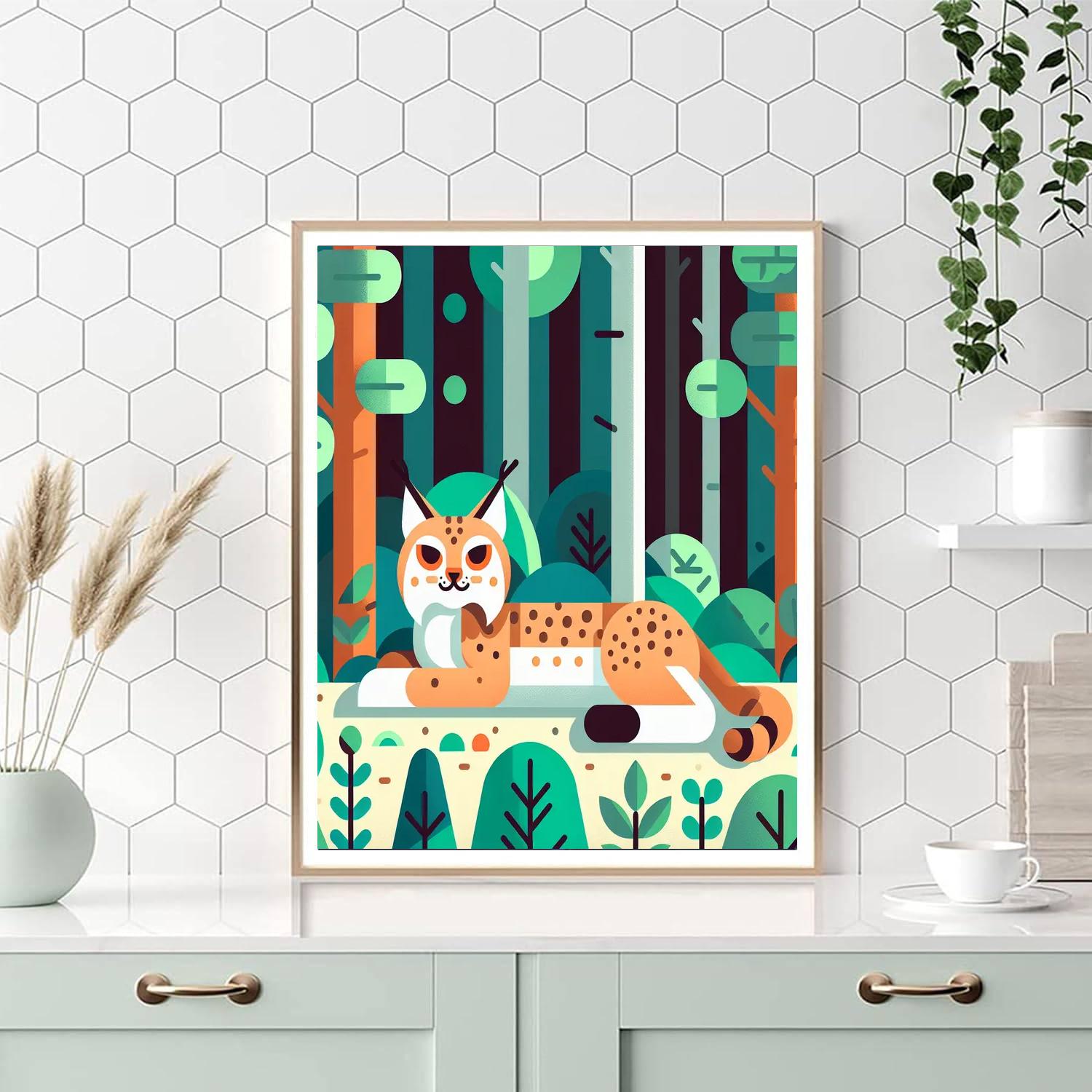 Lazy Lynx Lounging Paint By Numbers