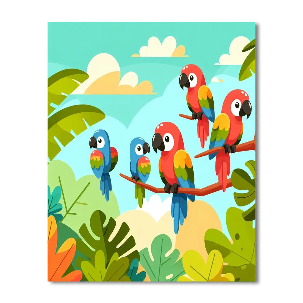Majestic Macaws Numbered Painting Kits