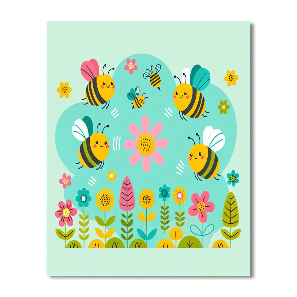 Bumblebee's Garden Adventure Paint By Color