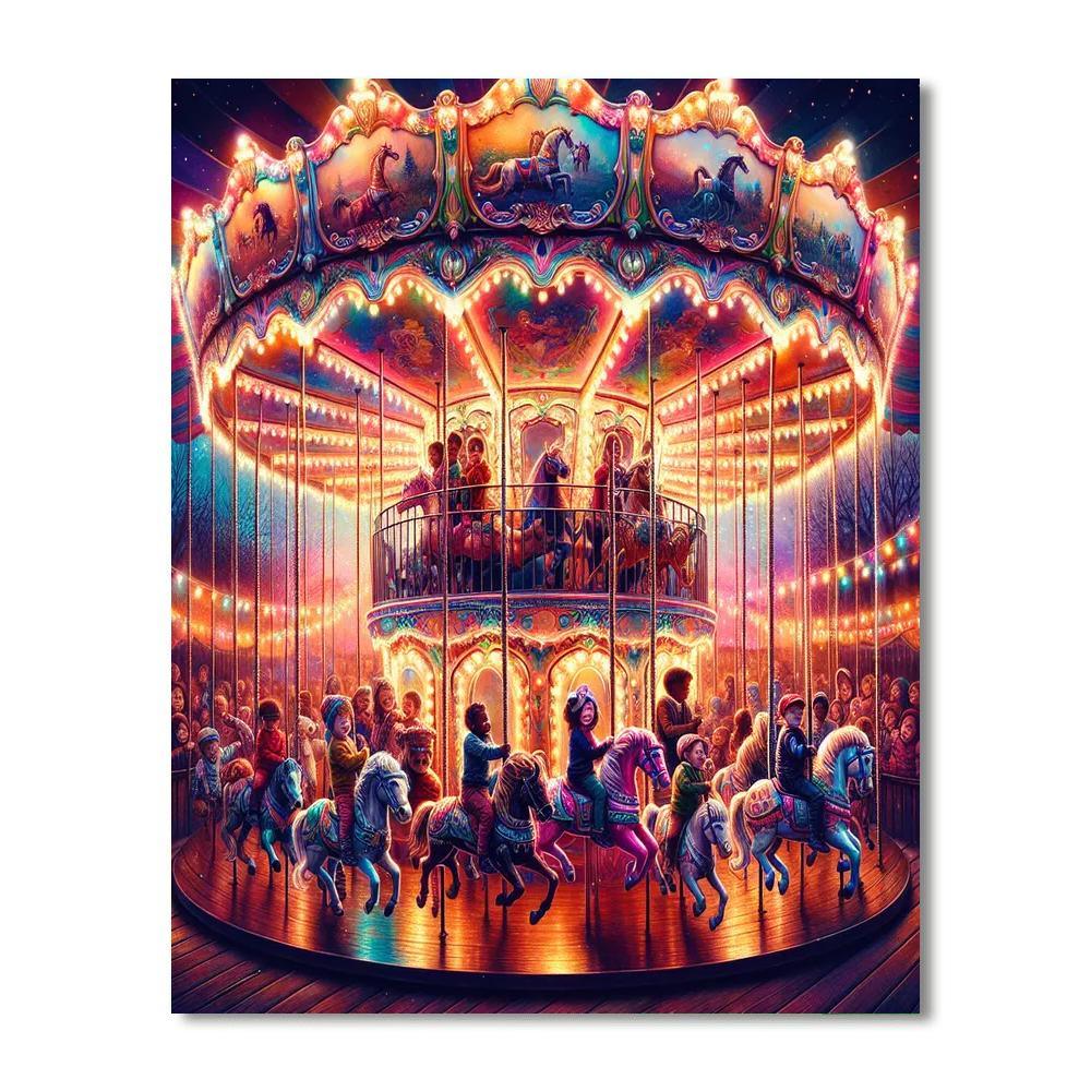 Vintage Carousel DIY Paint By Numbers