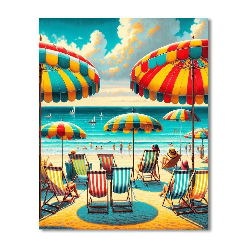 Retro Seaside Joy DIY Paint By Numbers
