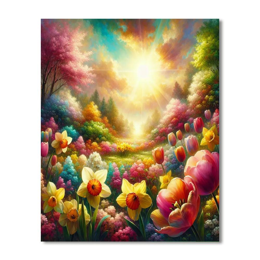 Cheerful Springtime Number Painting