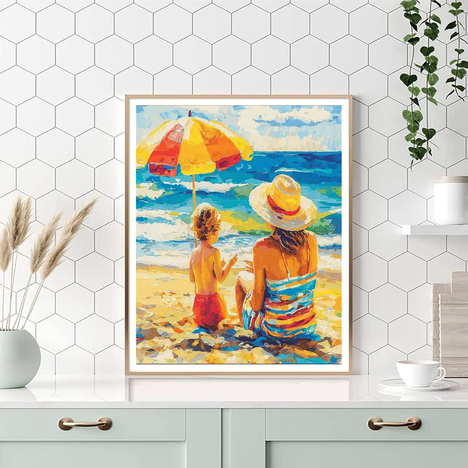 A Day At The Beach With Mom DIY Paint By Numbers