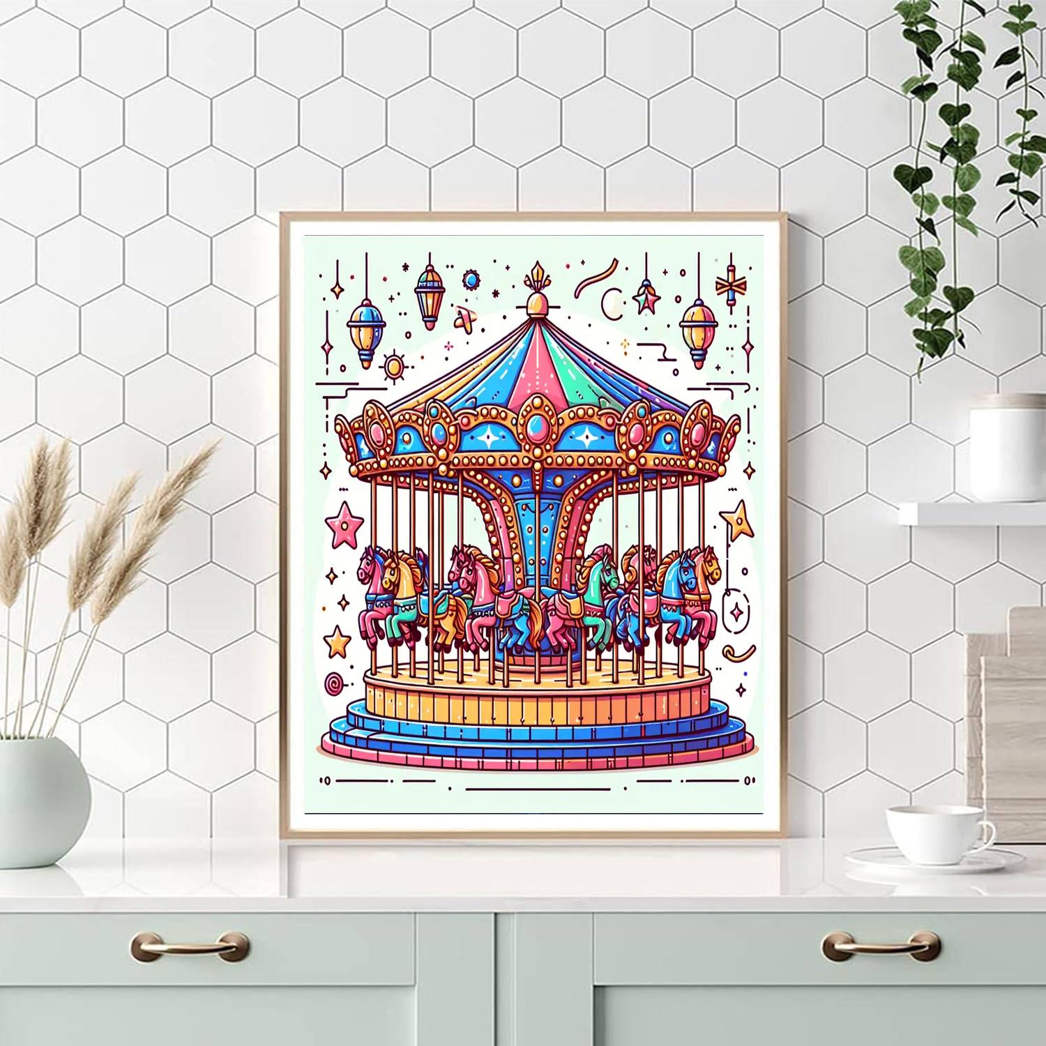 Colorful Carousel Of Dreams Paint By Number