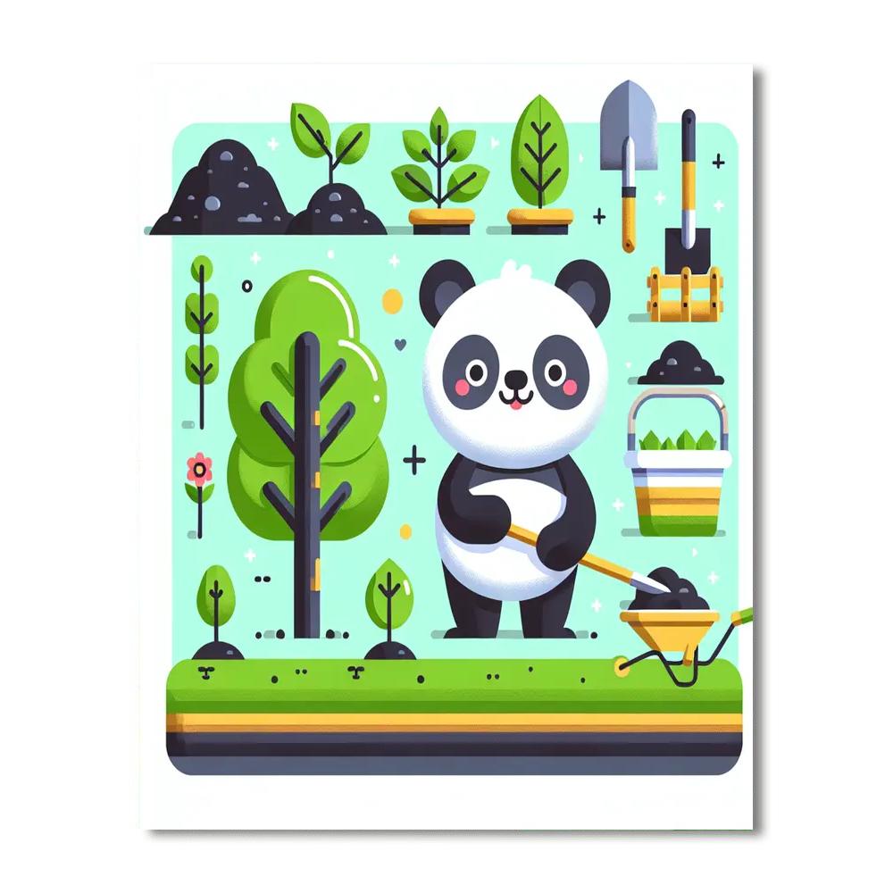 Eco Guardian Panda Number Painting