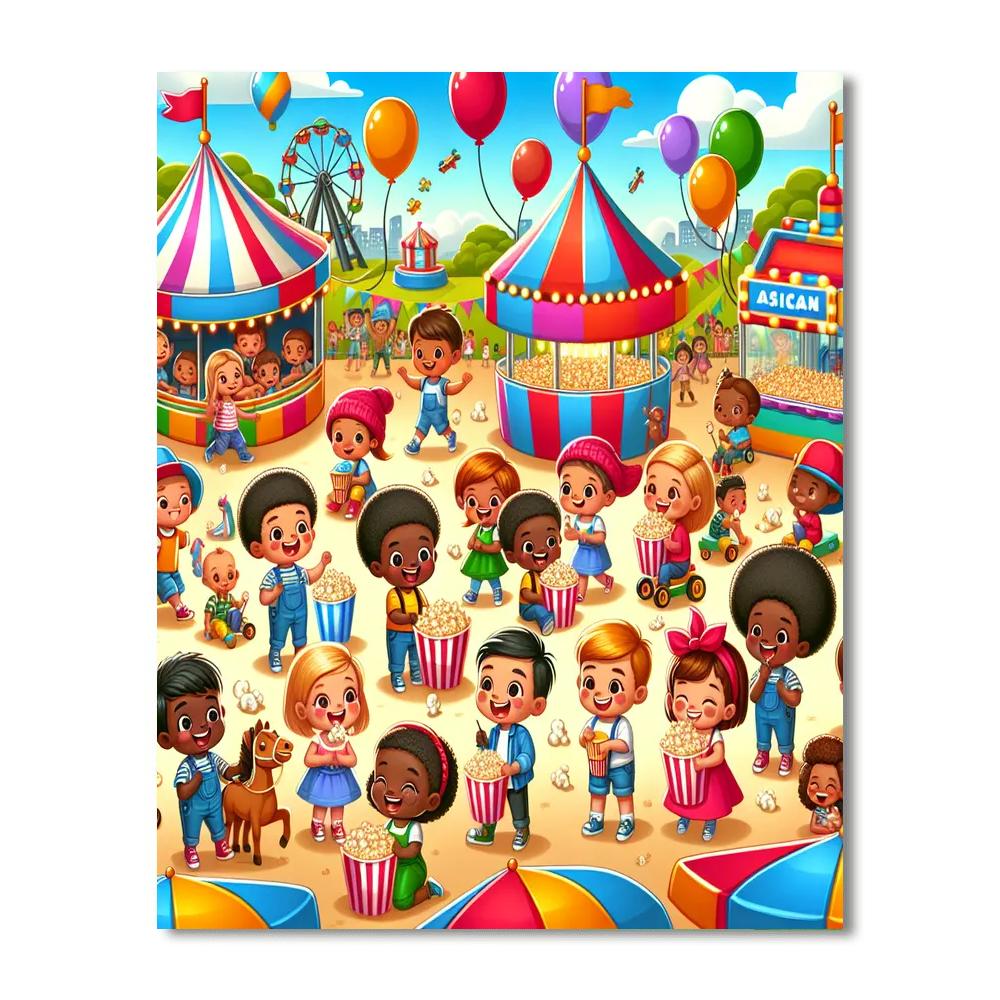 Exciting Carnival Adventure Number Painting