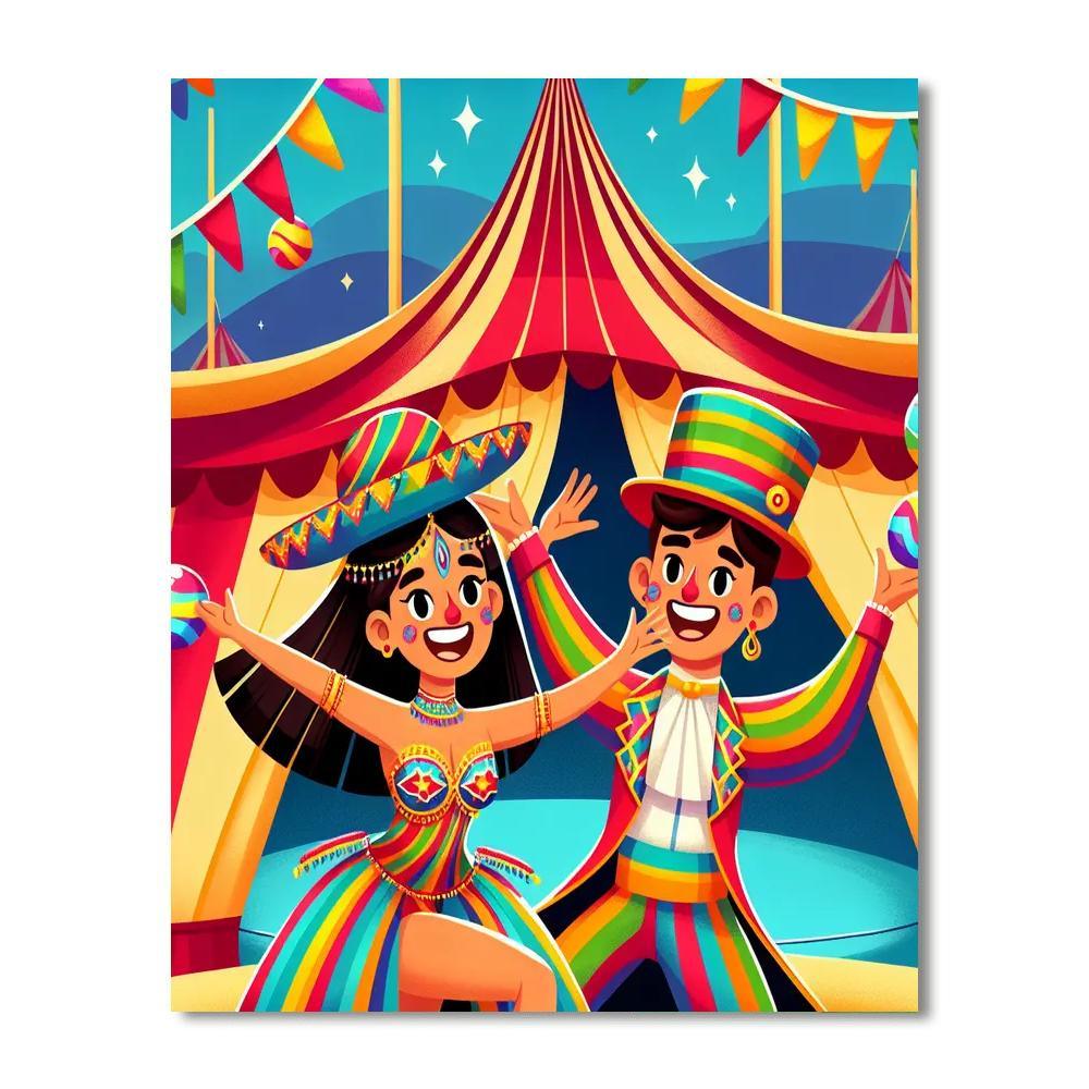 Bright Circus Spectacle Numbered Painting Kits