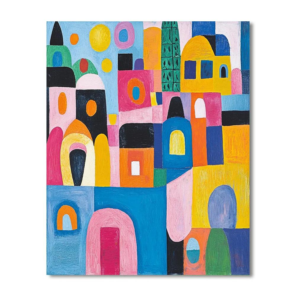 Paul Klee Inspired Chromatic Whimsy  Numbered Painting Kits