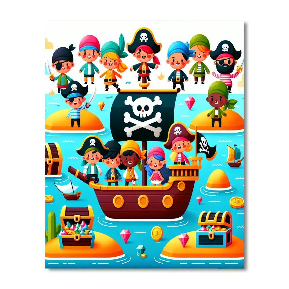 Pirate Treasure Island Adventure Paint By Numbers Kits