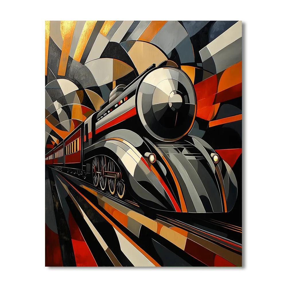 Gino Severini Inspired Abstract Mechanical Symphony  Painting By Numbers Kit