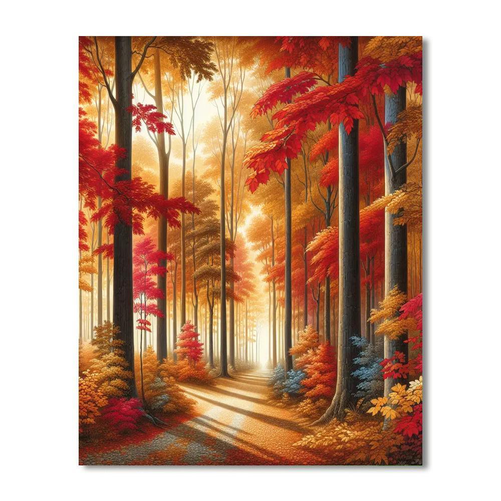 Autumn Woodland Wander Paint By Numbers