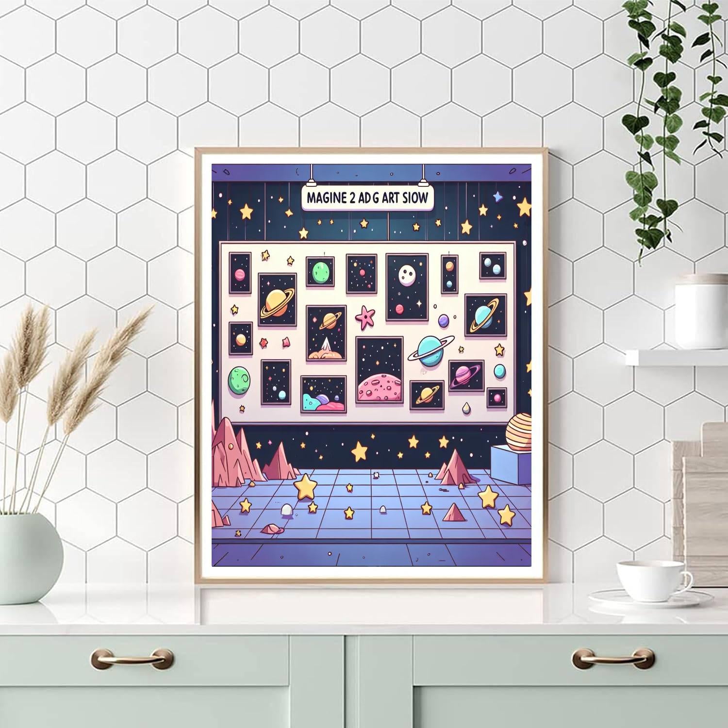 Outer Space Art Show Number Painting