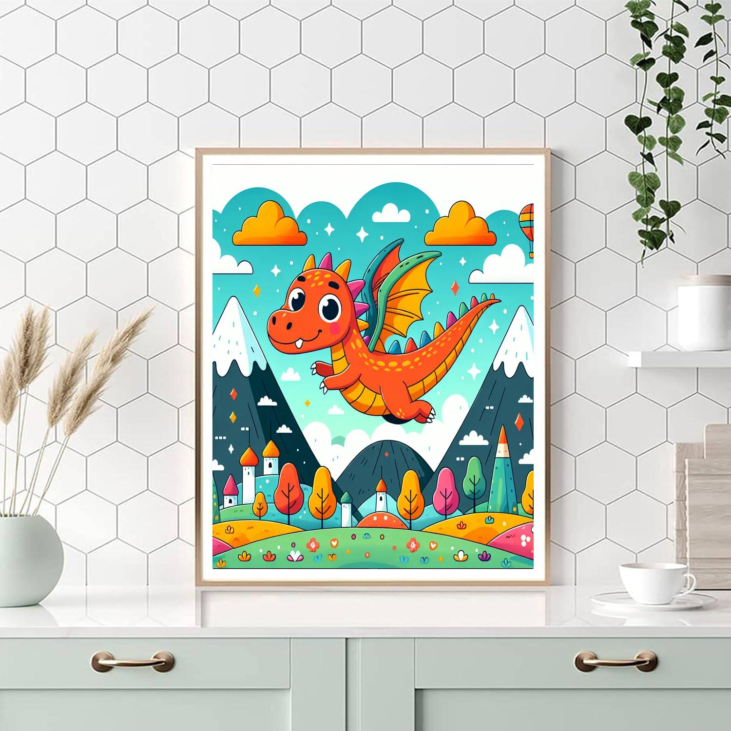 Mystical Dragon Fantasy Paint By Numbers Art